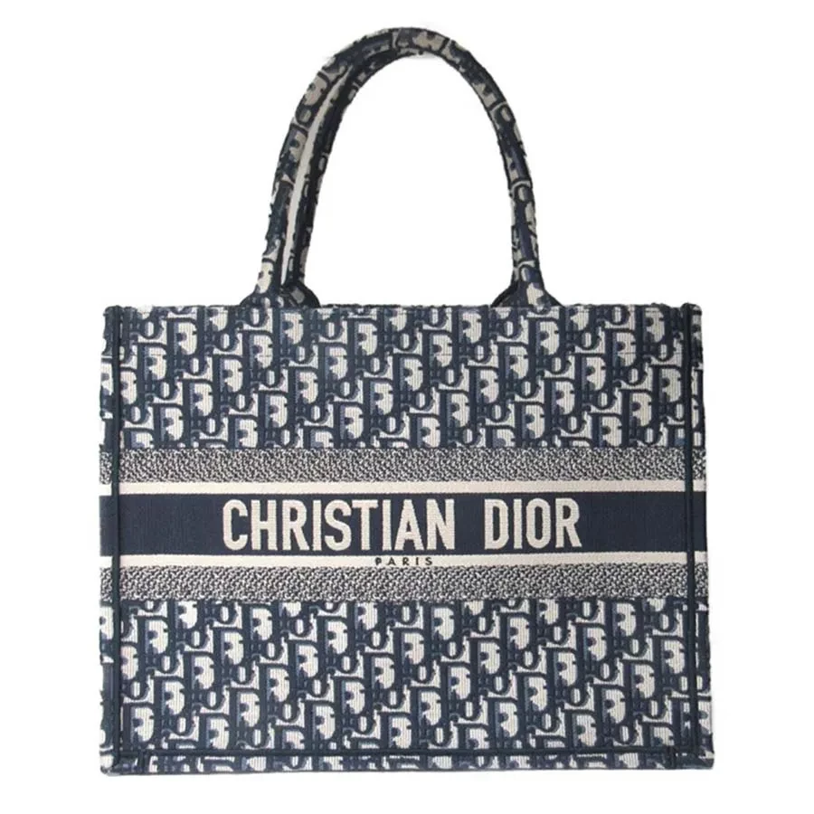 Túi Tote Dior Book Tote Medium Blue Dior Oblique Embroidery M1296ZRIW M928 Màu Xanh